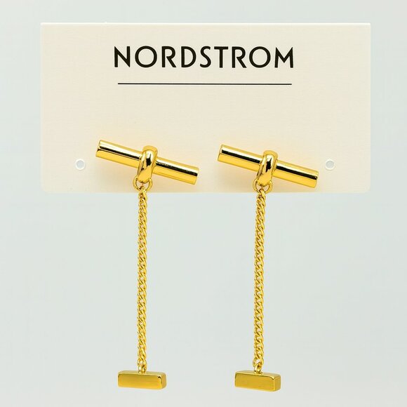 Nordstrom Gold Bar Chain Earrings - Picture 1 of 5